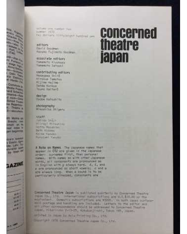 Concerned Theatre Japan - Volume one, Number two - 1970
